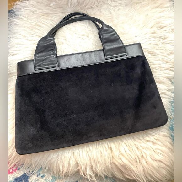 Vintage Susan Gail Leather and Suede Black Handbag - Picture 2 of 10